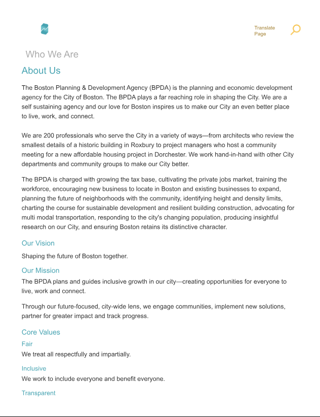 Boston Redevelopment Authority Mission Information